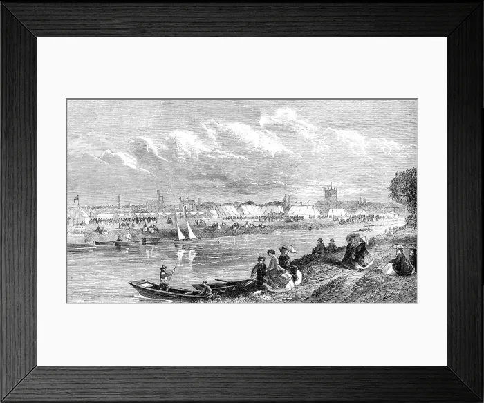 Framed Print : Meeting of the Gloucestershire Agricultural Society, on the banks of the Severn...Tewkesbury, 1865. Creator: Unknown Framed Print : Meeting of the Gloucestershire Agricultural Society, on the banks of the Severn...Tewkesbury, 1865. Creator: Unknown