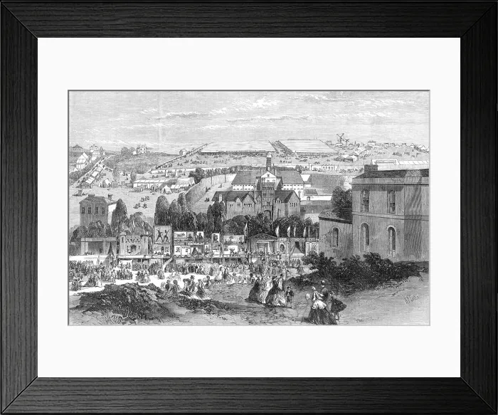 Framed Print : Showyards of the Royal Agricultural Society of England at Plymouth, 1865. Creator: Richard Principal Leitch Framed Print : Showyards of the Royal Agricultural Society of England at Plymouth, 1865. Creator: Richard Principal Leitch