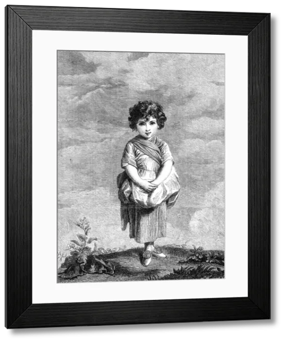 Framed Print : Lady Gertrude Fitzpatrick, painted by Sir Joshua Reynolds...at the British Institution, 1865. Creator: W Thomas Framed Print : Lady Gertrude Fitzpatrick, painted by Sir Joshua Reynolds...at the British Institution, 1865. Creator: W Thomas