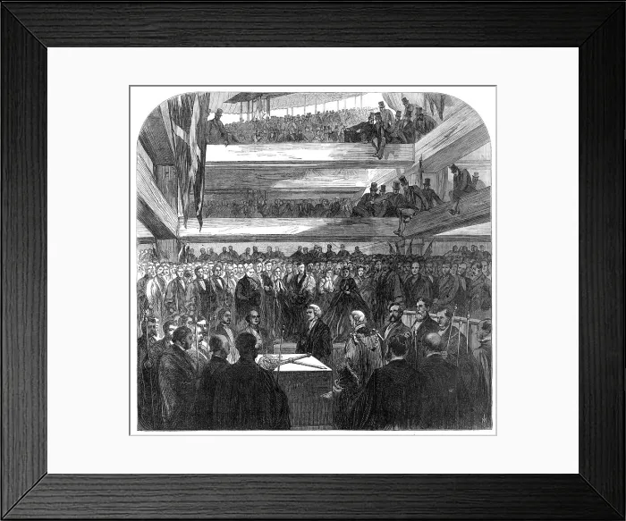 Framed Print : The Lord Mayor of London laying the Foundation-Stone of the new bridge at Blackfriars, 1865. Creator: Unknown Framed Print : The Lord Mayor of London laying the Foundation-Stone of the new bridge at Blackfriars, 1865. Creator: Unknown