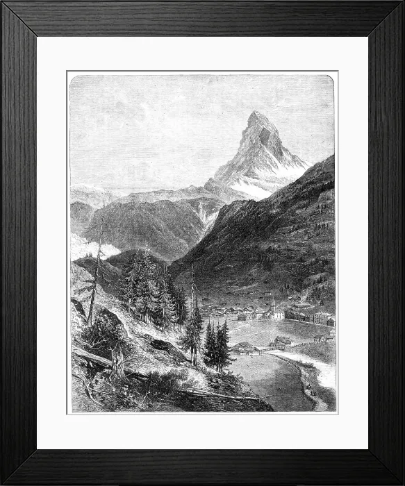 Framed Print : The Matterhorn, from a sketch by Mr. Edward Whymper, 1865. Creator: Mason Jackson Framed Print : The Matterhorn, from a sketch by Mr. Edward Whymper, 1865. Creator: Mason Jackson