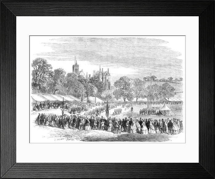 Framed Print : Floral, Musical, and Athletic Festival at Springfield Park, Lancaster, 1865. Creator: Unknown Framed Print : Floral, Musical, and Athletic Festival at Springfield Park, Lancaster, 1865. Creator: Unknown