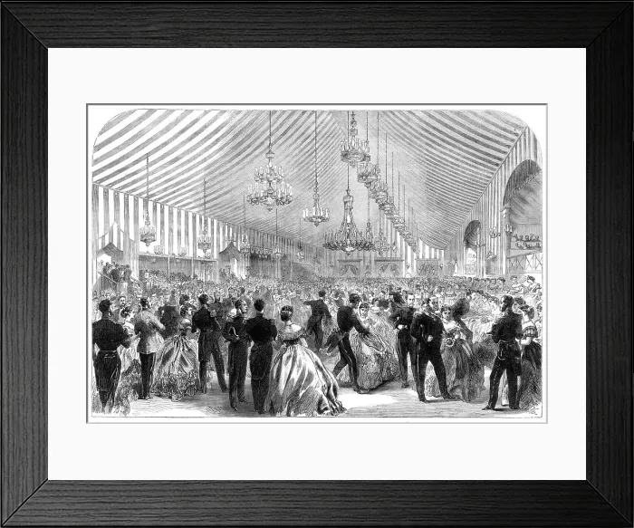 Framed Print : The International Naval Festival at Portsmouth: ball at the Naval College, 1865. Creator: Unknown Framed Print : The International Naval Festival at Portsmouth: ball at the Naval College, 1865. Creator: Unknown