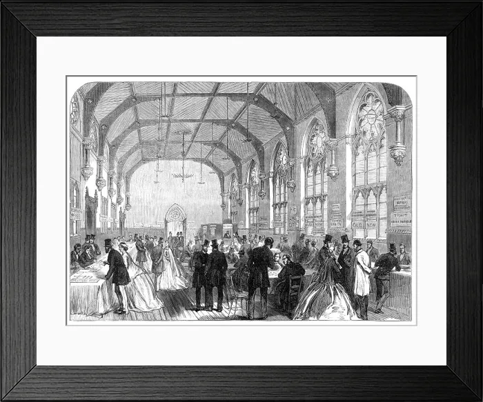 Framed Print : Meeting of the British Association at Birmingham: the Reception-Room, 1865. Creator: Unknown Framed Print : Meeting of the British Association at Birmingham: the Reception-Room, 1865. Creator: Unknown