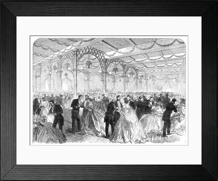 Framed Print : Meeting of the British Association at Birmingham: soiree in the Townhall, the Refreshment-Room, 1865 Creator: Unknown Framed Print : Meeting of the British Association at Birmingham: soiree in the Townhall, the Refreshment-Room, 1865 Creator: Unknown