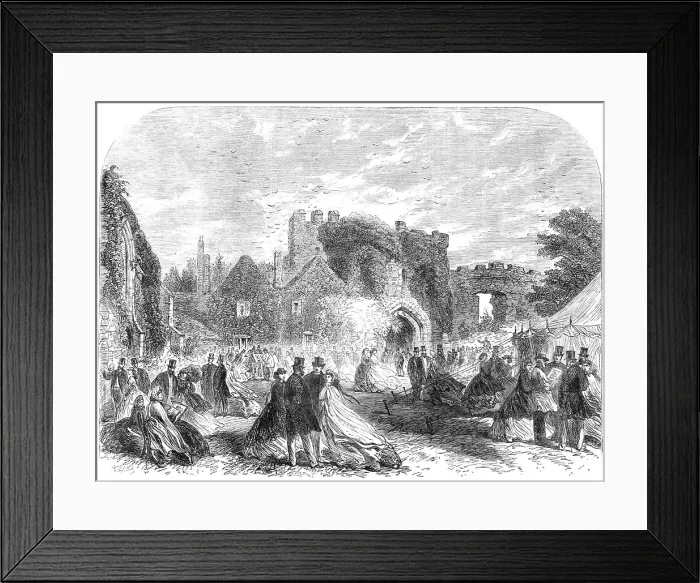 Framed Print : Meeting of the Sussex Archaeological Society at Amberley Castle, 1865. Creator: Unknown Framed Print : Meeting of the Sussex Archaeological Society at Amberley Castle, 1865. Creator: Unknown