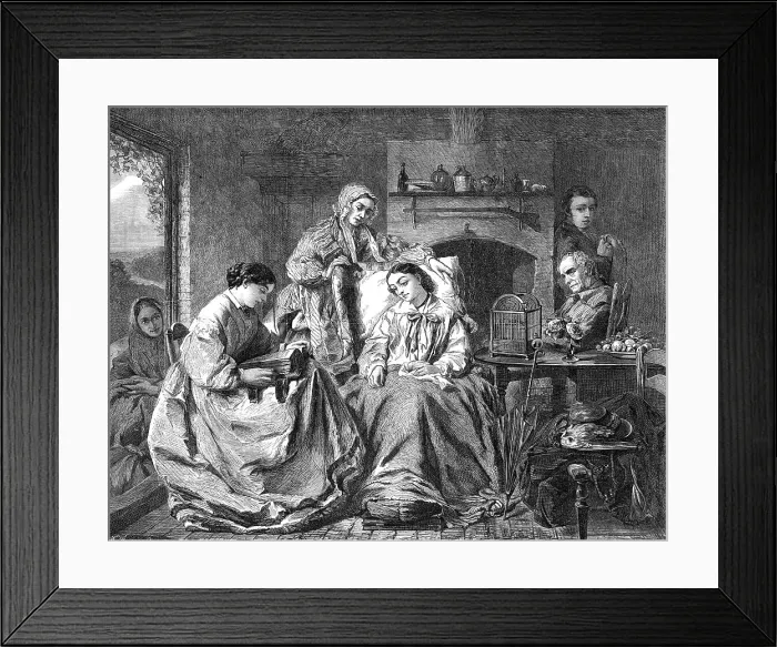 Framed Print : The Foster Sisters, by John Bostock, in the Manchester Exhibition, 1865. Creator: W Thomas Framed Print : The Foster Sisters, by John Bostock, in the Manchester Exhibition, 1865. Creator: W Thomas