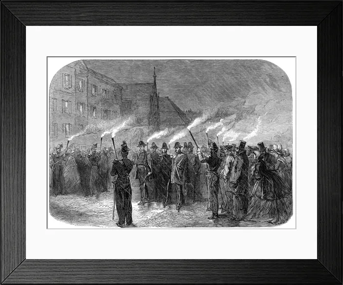 Framed Print : The International Naval Festival at Cherbourg: officers returning from the banquet... 1865. Creator: Unknown Framed Print : The International Naval Festival at Cherbourg: officers returning from the banquet... 1865. Creator: Unknown