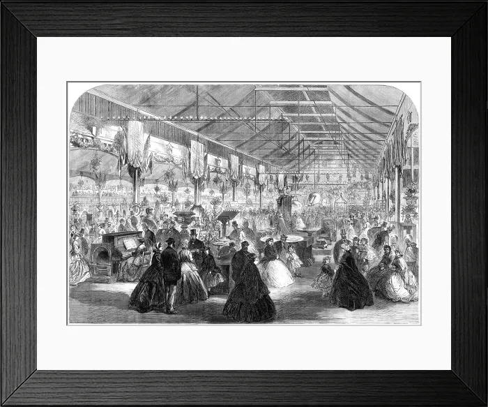 Framed Print : Industrial Exhibition at Bingley Hall, Birmingham, 1865. Creator: Unknown Framed Print : Industrial Exhibition at Bingley Hall, Birmingham, 1865. Creator: Unknown