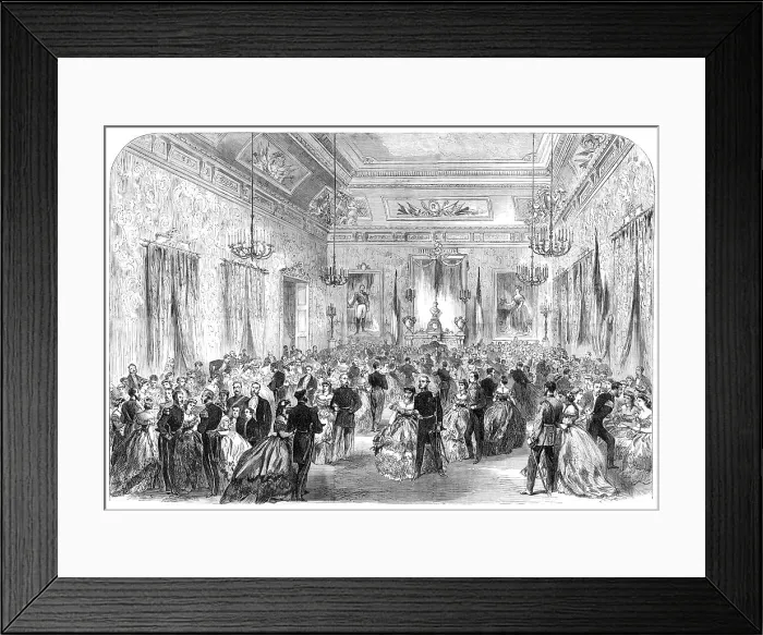 Framed Print : The International Naval Festival at Cherbourg: the ball at the Hotel de Ville, 1865. Creator: Unknown Framed Print : The International Naval Festival at Cherbourg: the ball at the Hotel de Ville, 1865. Creator: Unknown