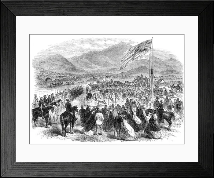 Framed Print : Cutting the First Turf of the Great Southern Railway at Christchurch, Canterbury, New Zealand, 1865. Creator: Unknown Framed Print : Cutting the First Turf of the Great Southern Railway at Christchurch, Canterbury, New Zealand, 1865. Creator: Unknown