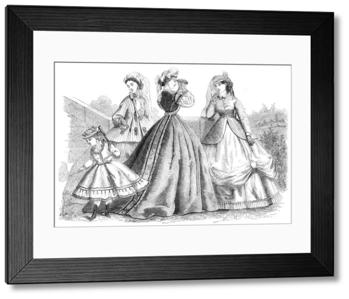Framed Print : Paris fashions for September, 1865. Creator: Unknown Framed Print : Paris fashions for September, 1865. Creator: Unknown