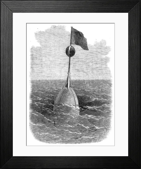 Framed Print : The Atlantic Telegraph Expedition: the first buoy...where the cable was grappled, Aug. 3, 1865. Creator: Unknown Framed Print : The Atlantic Telegraph Expedition: the first buoy...where the cable was grappled, Aug. 3, 1865. Creator: Unknown