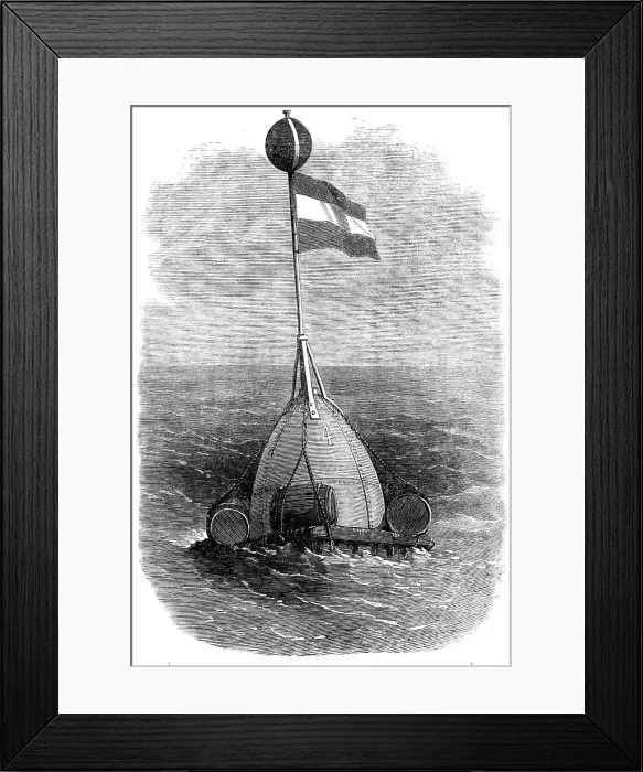Framed Print : The Atlantic Telegraph Expedition: the second buoy...where the cable was grappled, Aug. 8, 1865. Creator: Unknown Framed Print : The Atlantic Telegraph Expedition: the second buoy...where the cable was grappled, Aug. 8, 1865. Creator: Unknown