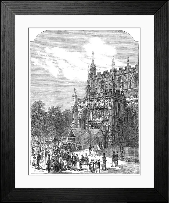 Framed Print : The Gloucester Music Festival: South Porch, Gloucester Cathedral, 1865. Creator: Unknown Framed Print : The Gloucester Music Festival: South Porch, Gloucester Cathedral, 1865. Creator: Unknown