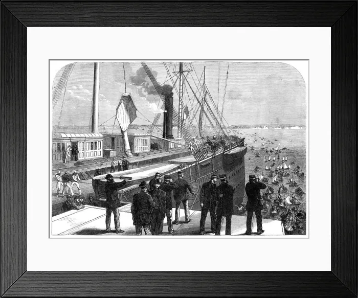 Framed Print : The Atlantic Telegraph Expedition: the Great Eastern off Brighton on her return home, 1865. Creator: Unknown Framed Print : The Atlantic Telegraph Expedition: the Great Eastern off Brighton on her return home, 1865. Creator: Unknown