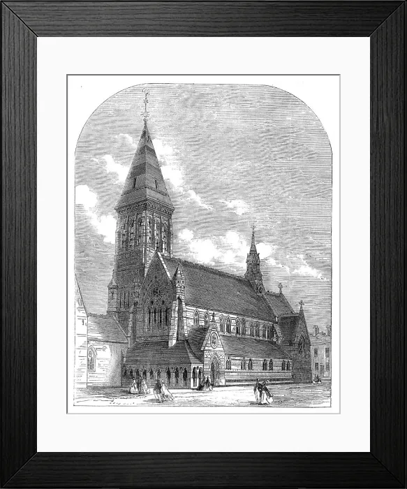 Framed Print : The new Church of St. Michael and All Angels, Shoreditch, 1865. Creator: Unknown Framed Print : The new Church of St. Michael and All Angels, Shoreditch, 1865. Creator: Unknown