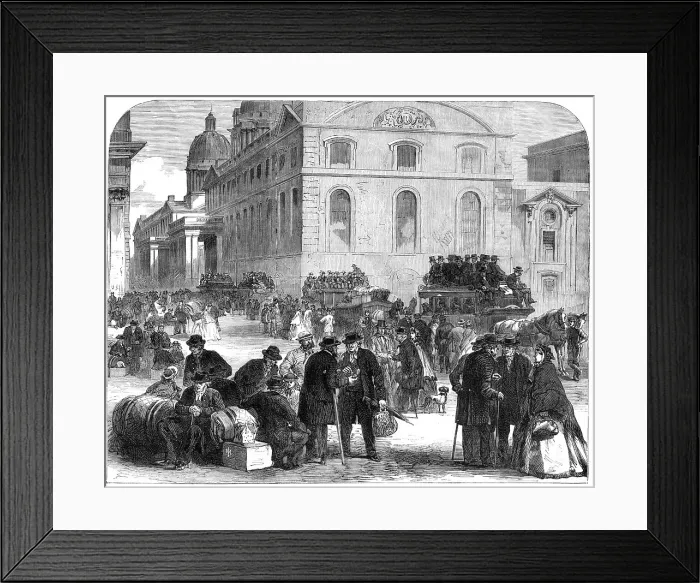 Framed Print : Old Pensioners leaving Greenwich Hospital, 1865. Creator: Unknown Framed Print : Old Pensioners leaving Greenwich Hospital, 1865. Creator: Unknown