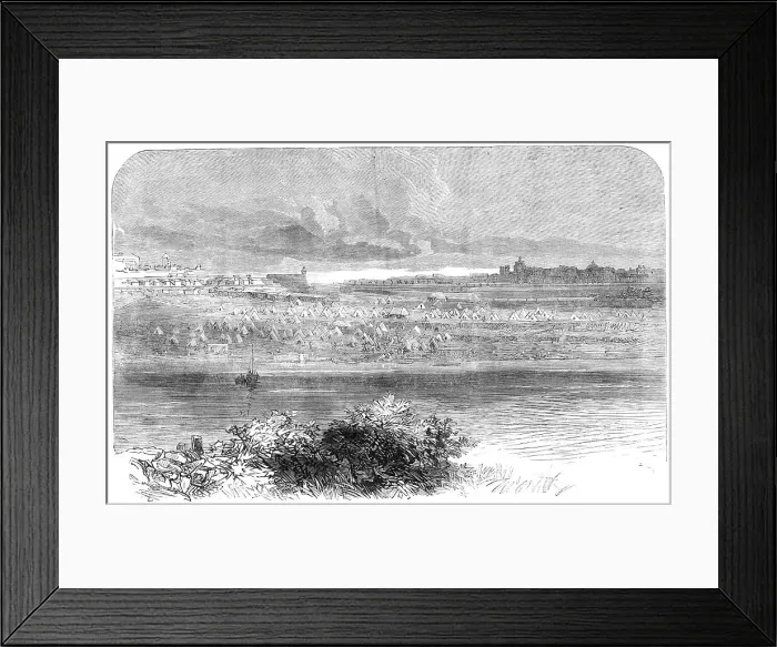 Framed Print : The Cholera at Malta: the 100th Regiment encamped on the glacis of Fort Manoel, 1865. Creator: Unknown Framed Print : The Cholera at Malta: the 100th Regiment encamped on the glacis of Fort Manoel, 1865. Creator: Unknown