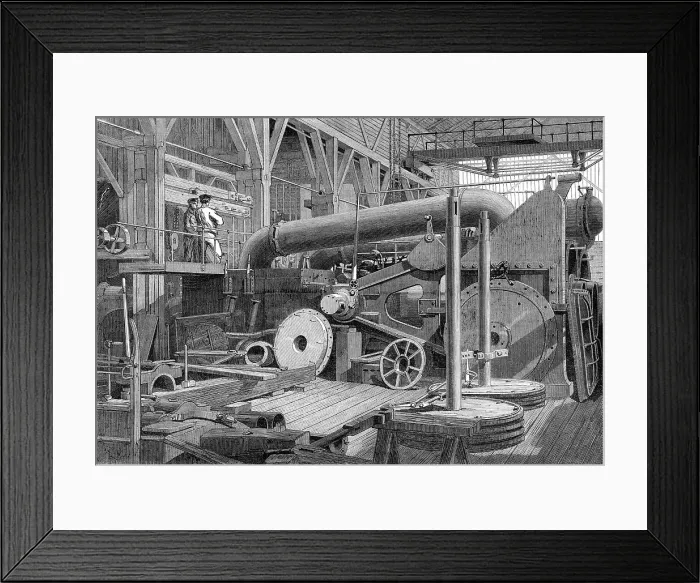 Framed Print : Penn's Machine-Engine Factory at Greenwich: the Erecting Shop, 1865. Creator: Unknown Framed Print : Penn's Machine-Engine Factory at Greenwich: the Erecting Shop, 1865. Creator: Unknown