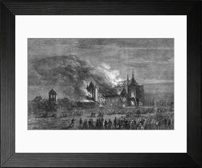 Framed Print : Destruction of St. Mary's Roman Catholic Cathedral at Sydney, New South Wales, 1865. Creator: Unknown Framed Print : Destruction of St. Mary's Roman Catholic Cathedral at Sydney, New South Wales, 1865. Creator: Unknown