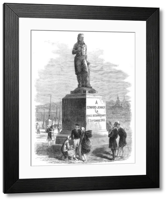Framed Print : Statue of Dr. Jenner, lately erected at Boulogne, 1865. Creator: Unknown Framed Print : Statue of Dr. Jenner, lately erected at Boulogne, 1865. Creator: Unknown