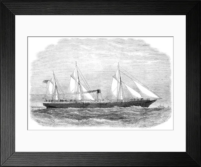 Framed Print : The Dundee screw steamship Hibernia, 1865. Creator: Smyth Framed Print : The Dundee screw steamship Hibernia, 1865. Creator: Smyth