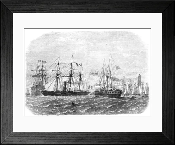 Framed Print : The International Naval Festival at Portsmouth: meeting of the Reine Hortense and the Osborne, 1865. Creator: Smyth Framed Print : The International Naval Festival at Portsmouth: meeting of the Reine Hortense and the Osborne, 1865. Creator: Smyth