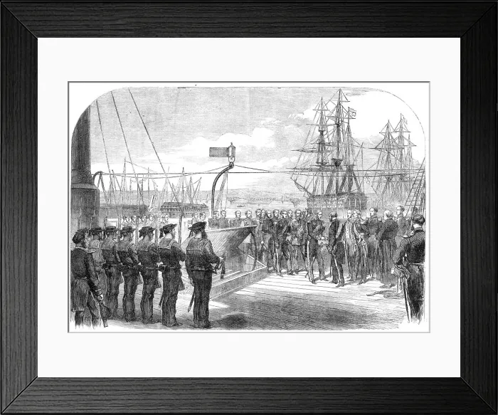 Framed Print : The International Naval Festival at Portsmouth: the French Minister receiving Admiral Seymour, 1865. Creator: Unknown Framed Print : The International Naval Festival at Portsmouth: the French Minister receiving Admiral Seymour, 1865. Creator: Unknown