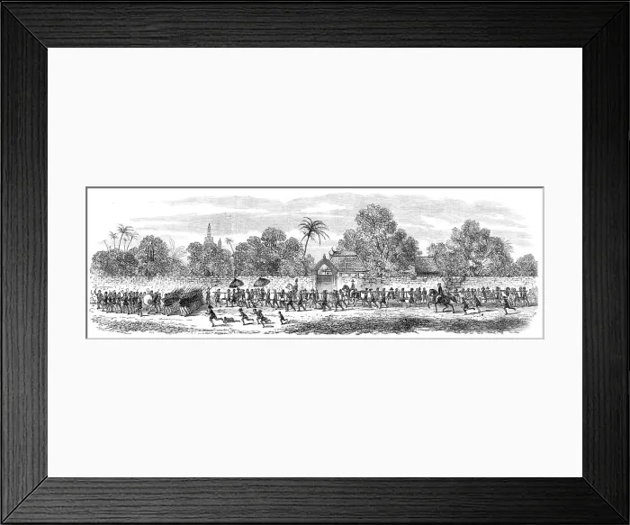 Framed Print : Admiral King's visit to the King of Siam at Bangkok: procession...to the Palace, 1865. Creator: Unknown Framed Print : Admiral King's visit to the King of Siam at Bangkok: procession...to the Palace, 1865. Creator: Unknown