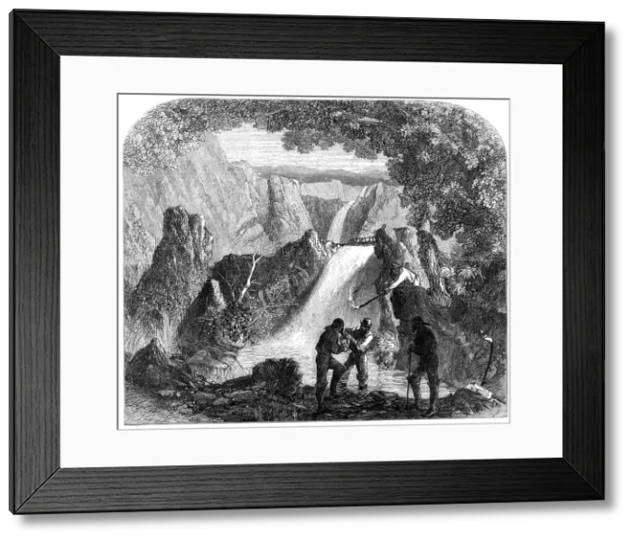 Framed Print : Scene from Never Too Late To Mend, at the Princess's Theatre, 1865. Creator: Unknown Framed Print : Scene from Never Too Late To Mend, at the Princess's Theatre, 1865. Creator: Unknown
