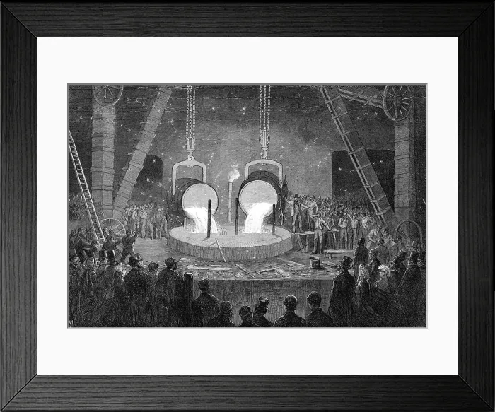Framed Print : A visit to Penn's Marine Engine Factory, at Greenwich:great cylinder for a...steam-engine, 1865. Creator: Unknown Framed Print : A visit to Penn's Marine Engine Factory, at Greenwich:great cylinder for a...steam-engine, 1865. Creator: Unknown