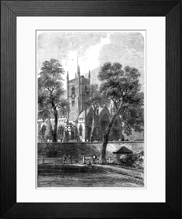 Framed Print : Handsworth Church, Birmingham, the burial-place of James Watt, 1865. Creator: Unknown Framed Print : Handsworth Church, Birmingham, the burial-place of James Watt, 1865. Creator: Unknown