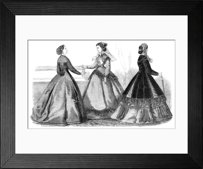 Framed Print : Paris fashions for November, 1865. Creator: Unknown Framed Print : Paris fashions for November, 1865. Creator: Unknown