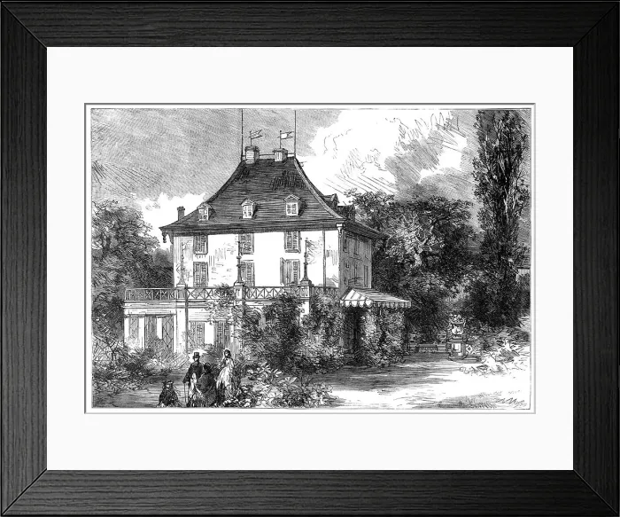 Framed Print : The Chateau of Arenenberg, Switzerland, formerly the residence of Napoleon III. 1865. Creator: Unknown Framed Print : The Chateau of Arenenberg, Switzerland, formerly the residence of Napoleon III. 1865. Creator: Unknown