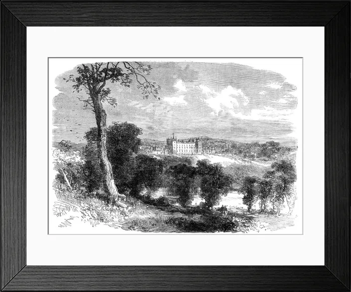 Framed Print : Floors Castle, Kelso, seat of the Duke of Roxburghe, visited by Prince and Princess of Wales, 1865. Creator: Unknown