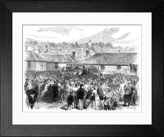 Framed Print : Departure of Lieutenant-General Sir Duncan Cameron from...New Zealand...farewell address, 1865. Creator: C. R Framed Print : Departure of Lieutenant-General Sir Duncan Cameron from...New Zealand...farewell address, 1865. Creator: C. R