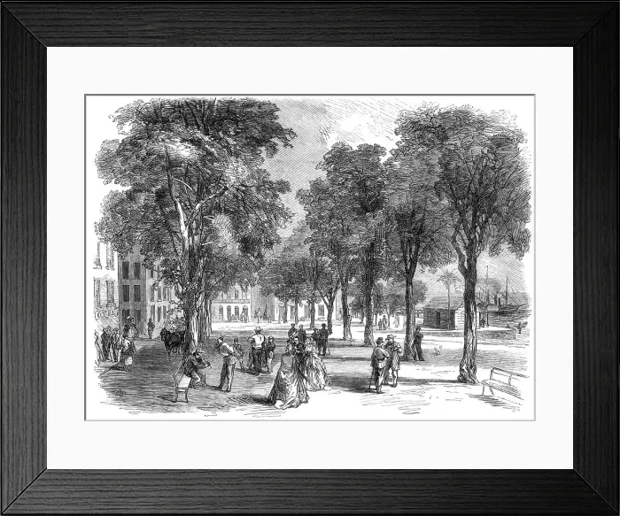 Framed Print : The Cours Nolivos, or Public Promenade of Basseterre, Guadaloupe, French West Indies, 1865. Creator: Unknown Framed Print : The Cours Nolivos, or Public Promenade of Basseterre, Guadaloupe, French West Indies, 1865. Creator: Unknown