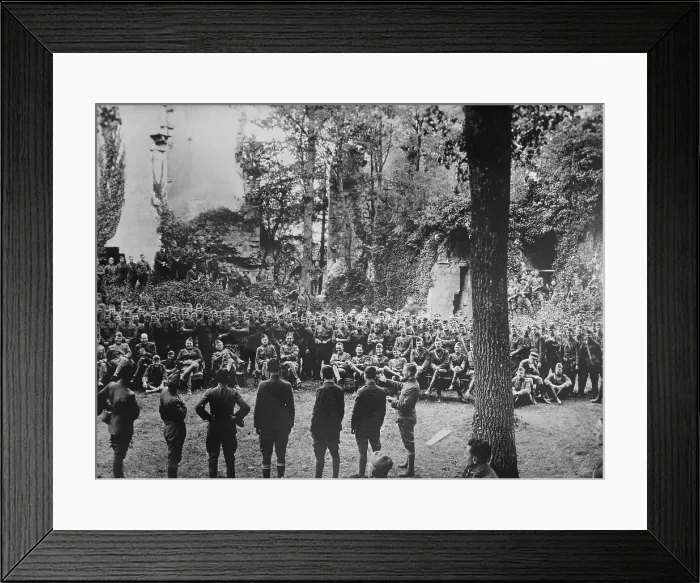 Framed Print : 77th Div. Band plays for Gen. R. Alexander, France, 27 Aug 1918. Creator: Bain News Service Framed Print : 77th Div. Band plays for Gen. R. Alexander, France, 27 Aug 1918. Creator: Bain News Service