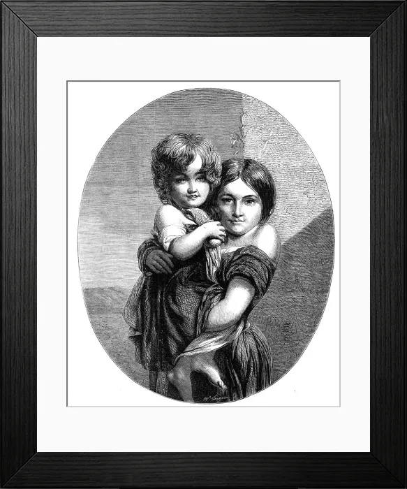 Framed Print : Two Yorkshire Bairns, by J. Deffet Francis...Wakefield Fine-Art and Industrial Exhibition, 1865. Creator: W Thomas Framed Print : Two Yorkshire Bairns, by J. Deffet Francis...Wakefield Fine-Art and Industrial Exhibition, 1865. Creator: W Thomas