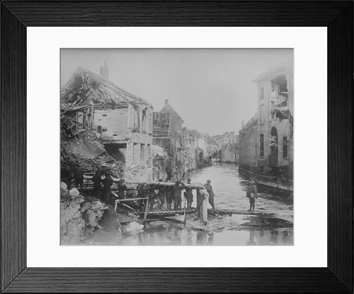 Framed Print : U.S. engineers, Audenarde, 10 Nov 1918. Creator: Bain News Service Framed Print : U.S. engineers, Audenarde, 10 Nov 1918. Creator: Bain News Service