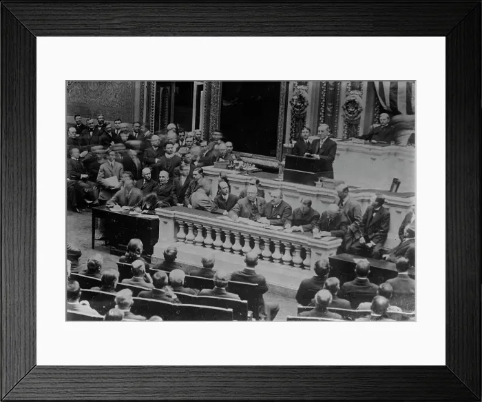 Framed Print : President Wilson addressing Congress, 1913. Creator: Bain News Service Framed Print : President Wilson addressing Congress, 1913. Creator: Bain News Service