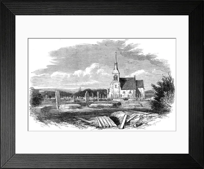 Framed Print : The Funeral of Lord Palmerston: the new cemetery at Romsey...interment of Lord Palmerston, 1865. Creator: Unknown Framed Print : The Funeral of Lord Palmerston: the new cemetery at Romsey...interment of Lord Palmerston, 1865. Creator: Unknown