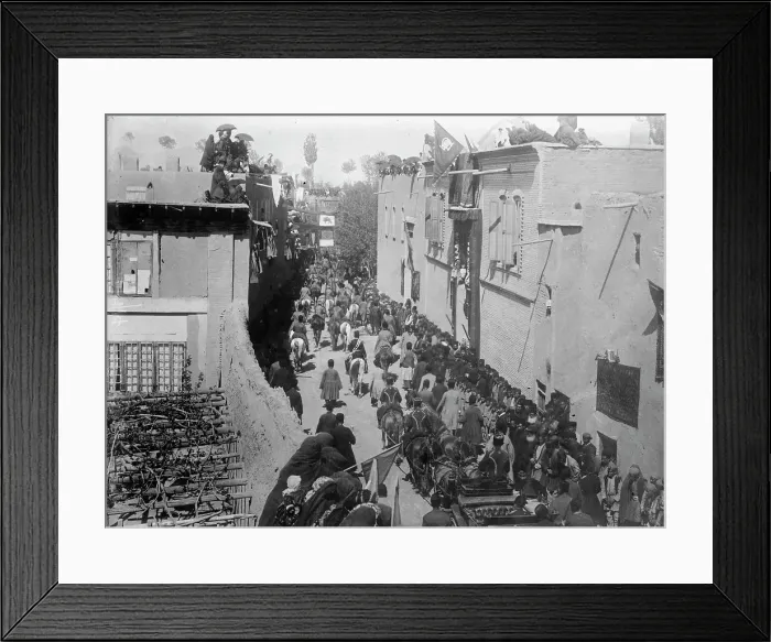 Framed Print : Shah of Persia arriving in Ourmiah, 1911. Creator: Bain News Service Framed Print : Shah of Persia arriving in Ourmiah, 1911. Creator: Bain News Service