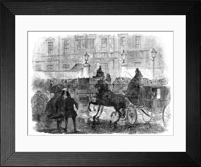 Framed Print : The Funeral of Lord Palmerston: arrival of the hearse at Cambridge House, Piccadilly, 1865. Creator: Unknown Framed Print : The Funeral of Lord Palmerston: arrival of the hearse at Cambridge House, Piccadilly, 1865. Creator: Unknown