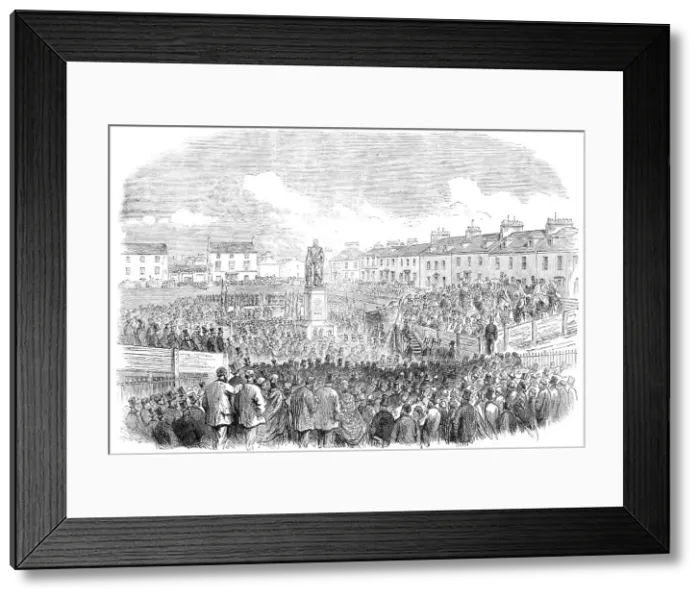 Framed Print : Unveiling the statue of the late Lord Eglinton at Ayr, 1865. Creator: Unknown Framed Print : Unveiling the statue of the late Lord Eglinton at Ayr, 1865. Creator: Unknown