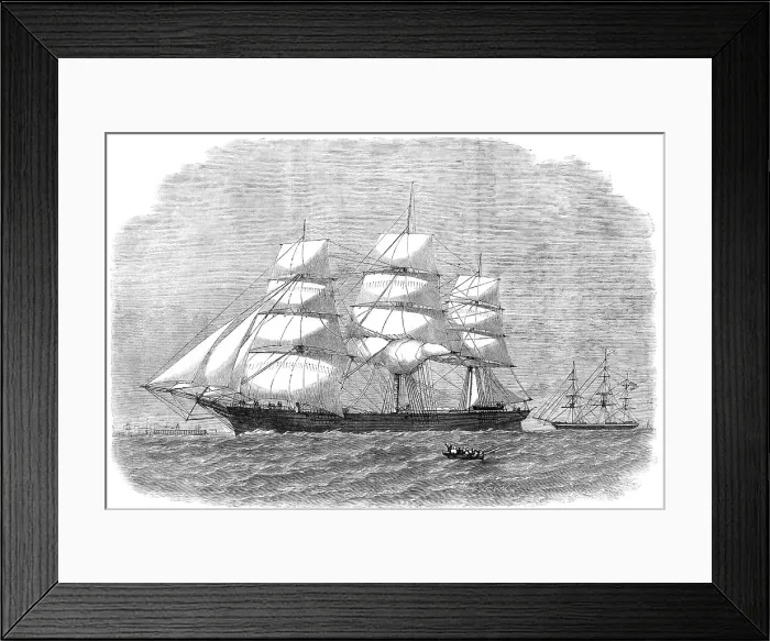 Framed Print : The ship Glad Tidings, with a cargo of American cotton, entering the port of Liverpool, 1865. Creator: Smyth Framed Print : The ship Glad Tidings, with a cargo of American cotton, entering the port of Liverpool, 1865. Creator: Smyth