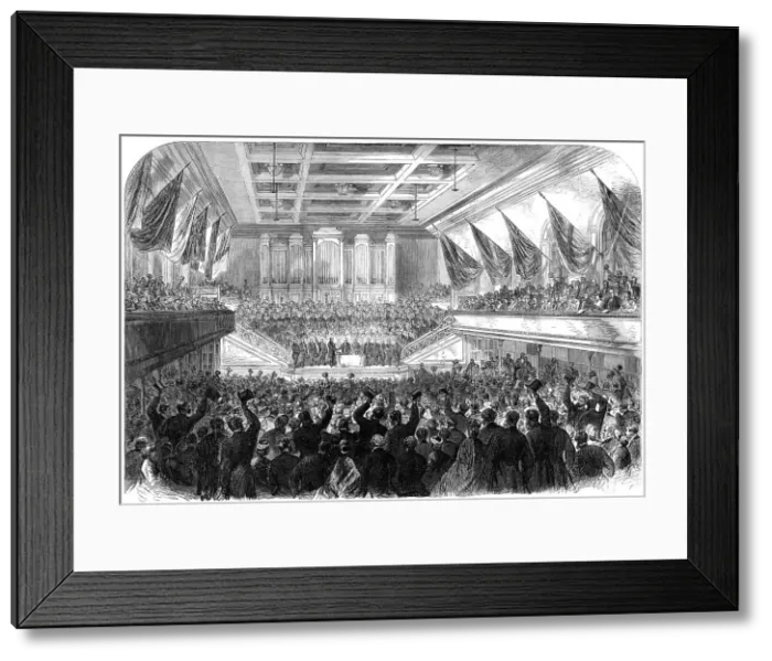 Framed Print : Presentation of the Freedom of the City of Glasgow to the Rt. Hon. W.E. Gladstone...City Hall, 1865. Creator: Unknown Framed Print : Presentation of the Freedom of the City of Glasgow to the Rt. Hon. W.E. Gladstone...City Hall, 1865. Creator: Unknown