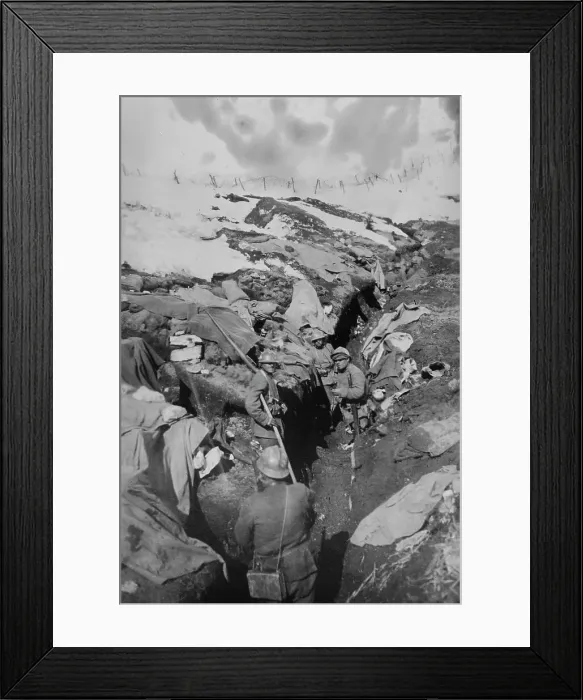 Framed Print : Italy, 1st line trenches, 7July 1918. Creator: Bain News Service Framed Print : Italy, 1st line trenches, 7July 1918. Creator: Bain News Service