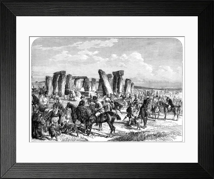 Framed Print : The Wiltshire Champion Coursing Meeting at Stonehenge, 1865. Creator: Unknown Framed Print : The Wiltshire Champion Coursing Meeting at Stonehenge, 1865. Creator: Unknown